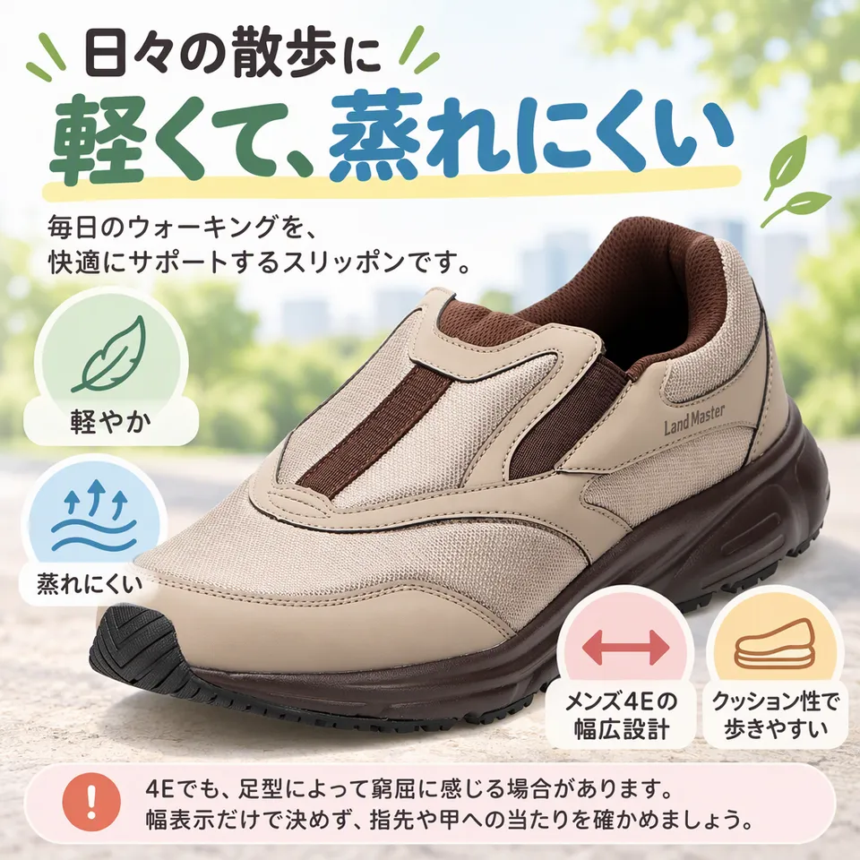 アキレス LJM 9100 メンズ4Eの要点：軽量タイプ・通気性を重視・幅広設計