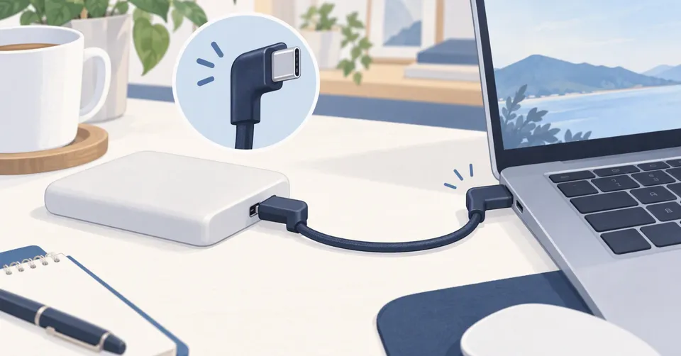 L字USB-Cケーブルの見つけ方｜20cm前後で配線すっきり