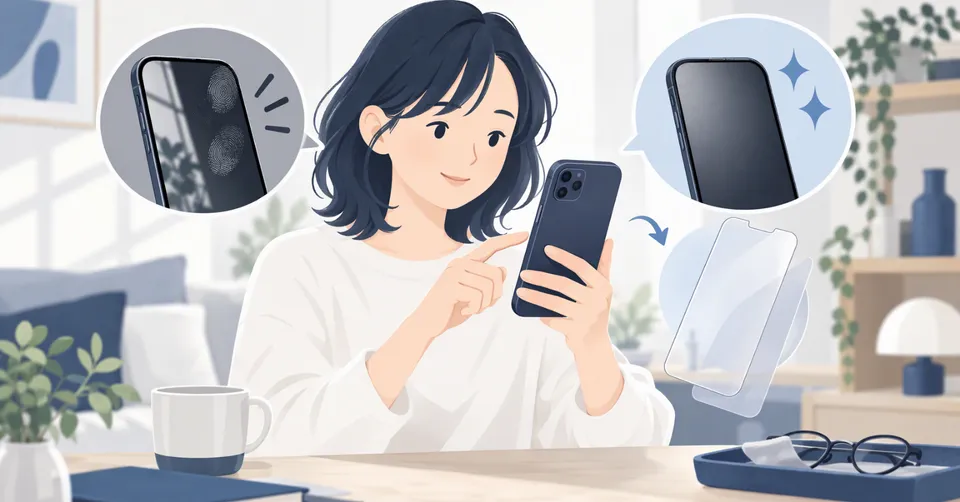 iPhone用アンチグレアフィルムの見つけ方｜指紋と映り込み対策