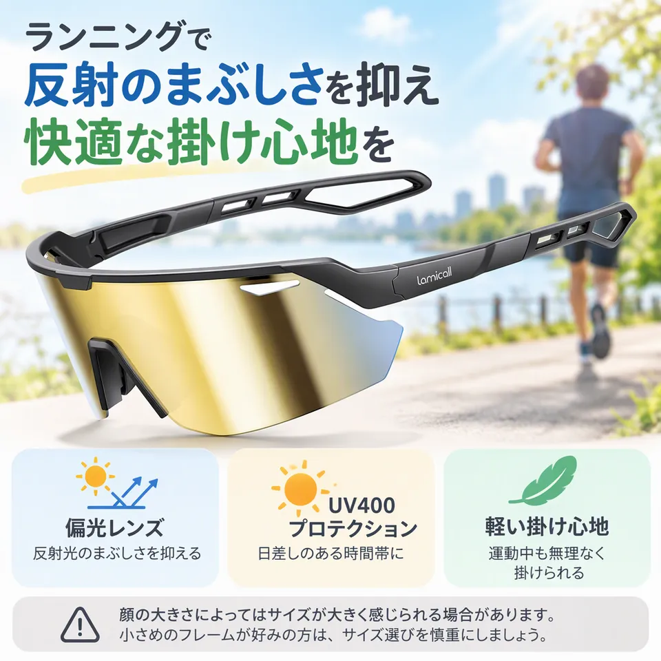 Lamicall 偏光スポーツサングラスの要点：偏光レンズ・紫外線対策・軽い掛け心地