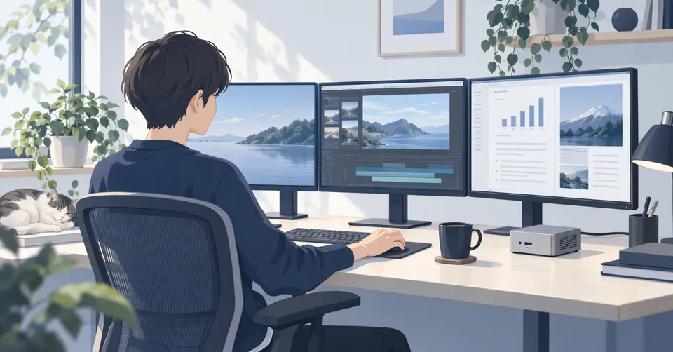 ミニPCの見つけ方｜静かな机と3画面の作業環境へ